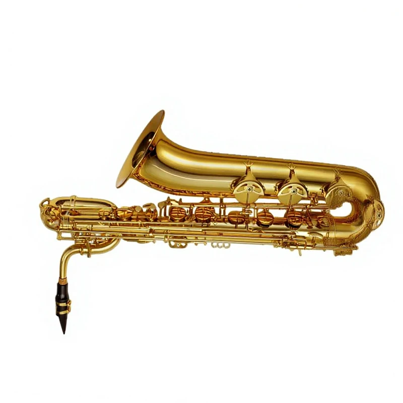 OEM Baritone Saxophone with Eb Tone Gold Lacquer Waterproof Case  for Wind Instrument Players