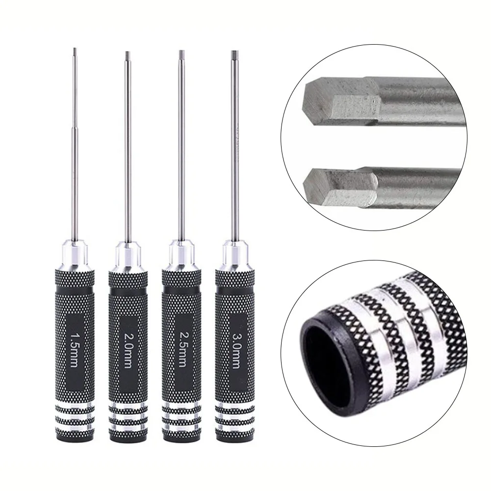 Imagem -04 - Precision Hex Screwdriver Grupo Chave de Fenda de Aço Punho de Alumínio Antiderrapante Drone Aircraft Model Repair Tools 1.53.0 mm Pcs