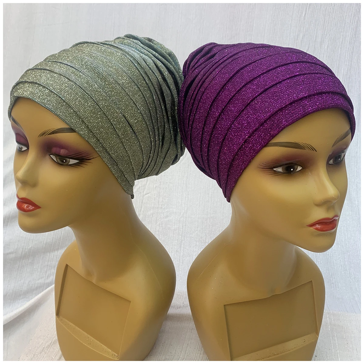 Wholesale Newest Elegant Turban Hats Women Cap Beaded For India Hat Scarfs Head Wrap Headband Girl Hair Accessories Lady Ca-66