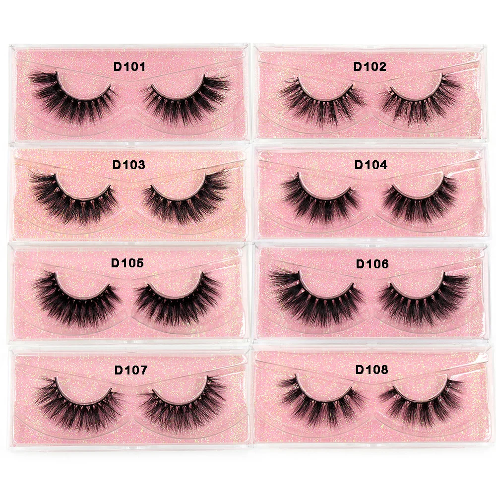 LEHUAMAO Mink Eyelashes 3D Mink Hair False Eyelashes Wispy Natural Lashes Handmade Fluffy Eyelash Extension Tools Cross Makeup