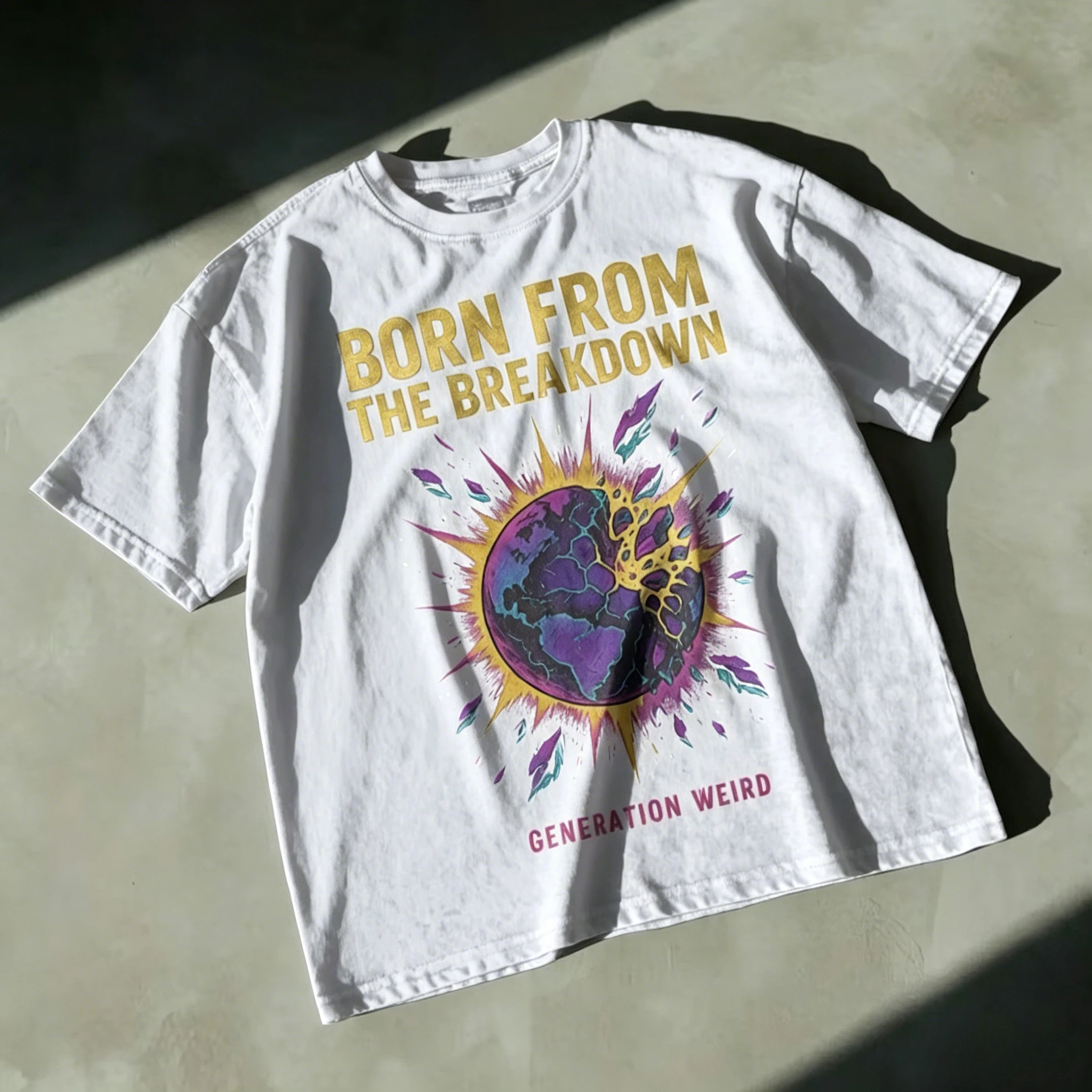 Weirdcore Grunge T-shirt Distressed Earth Graphic Punk Streetwear T-shirt Men Women Harajuku Y2K Summer Streetwear Tee Tops