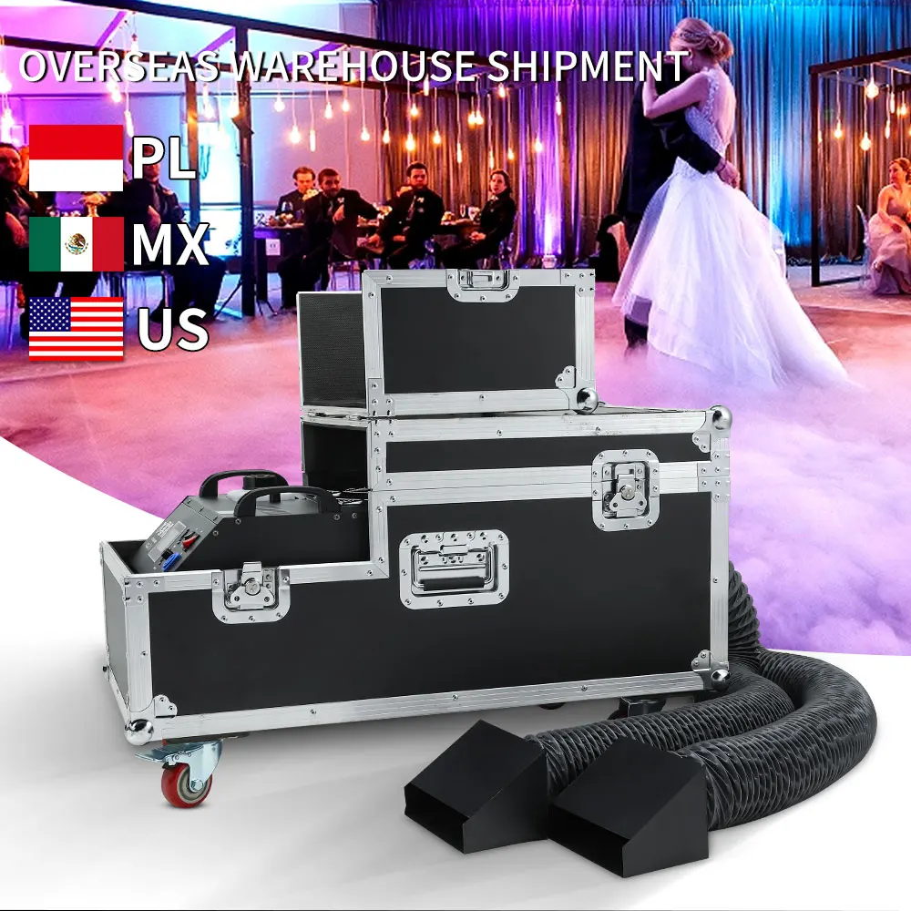 5000W Water Mist Low Fog Machine DMX512 Special Effects Mist Spraying Machine With Flight Case For Dj Disco Home Party Nightclub