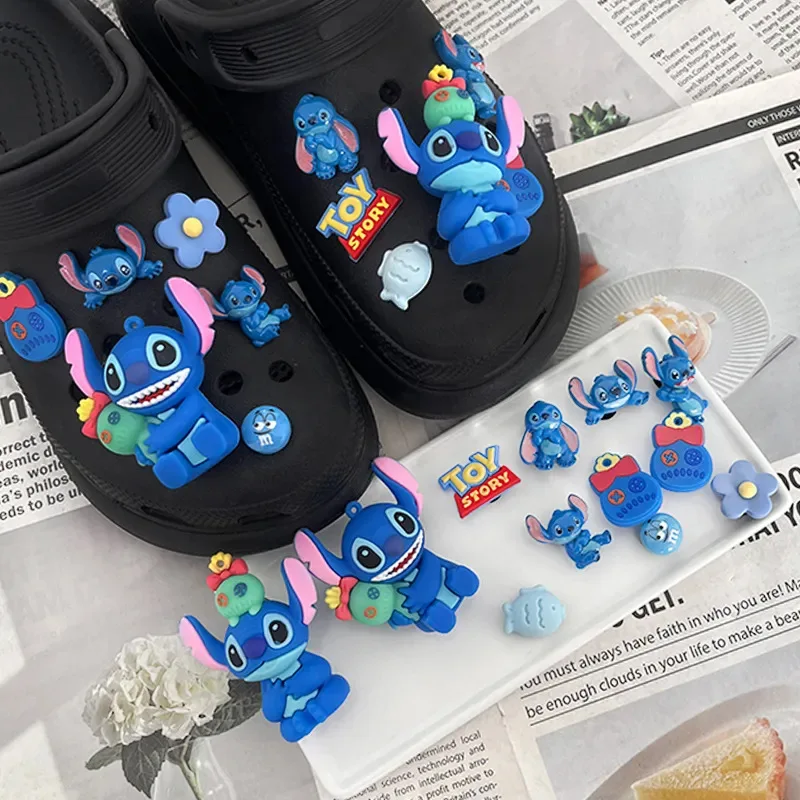 

Disney Lilo and Stitch Shoe Buckle Set Cute Stitch Anime Figure Shoe Decoration Charms Diy Accessories Children's Toys Gifts