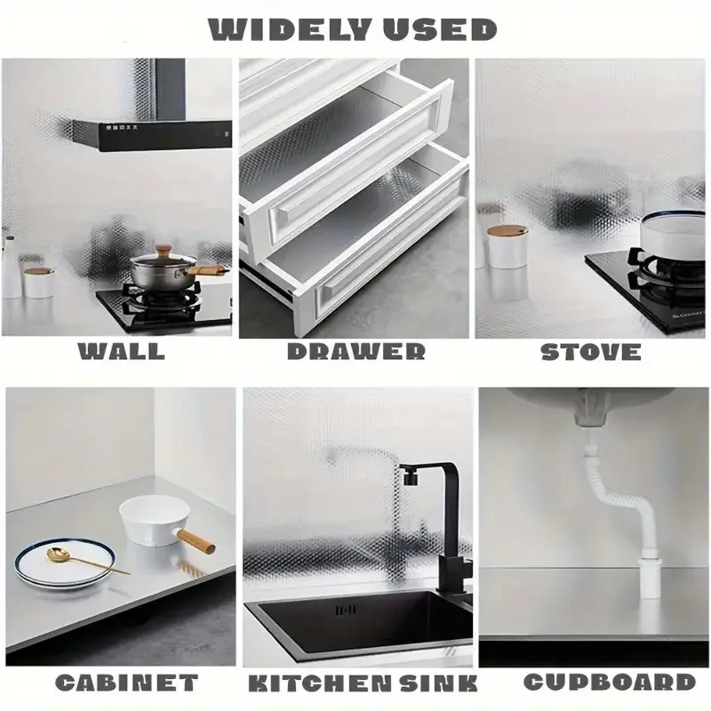 1 roll of kitchen shelf liner, kitchen stove backsplash sticker, waterproof and oil-proof wallpaper, kitchen supplies