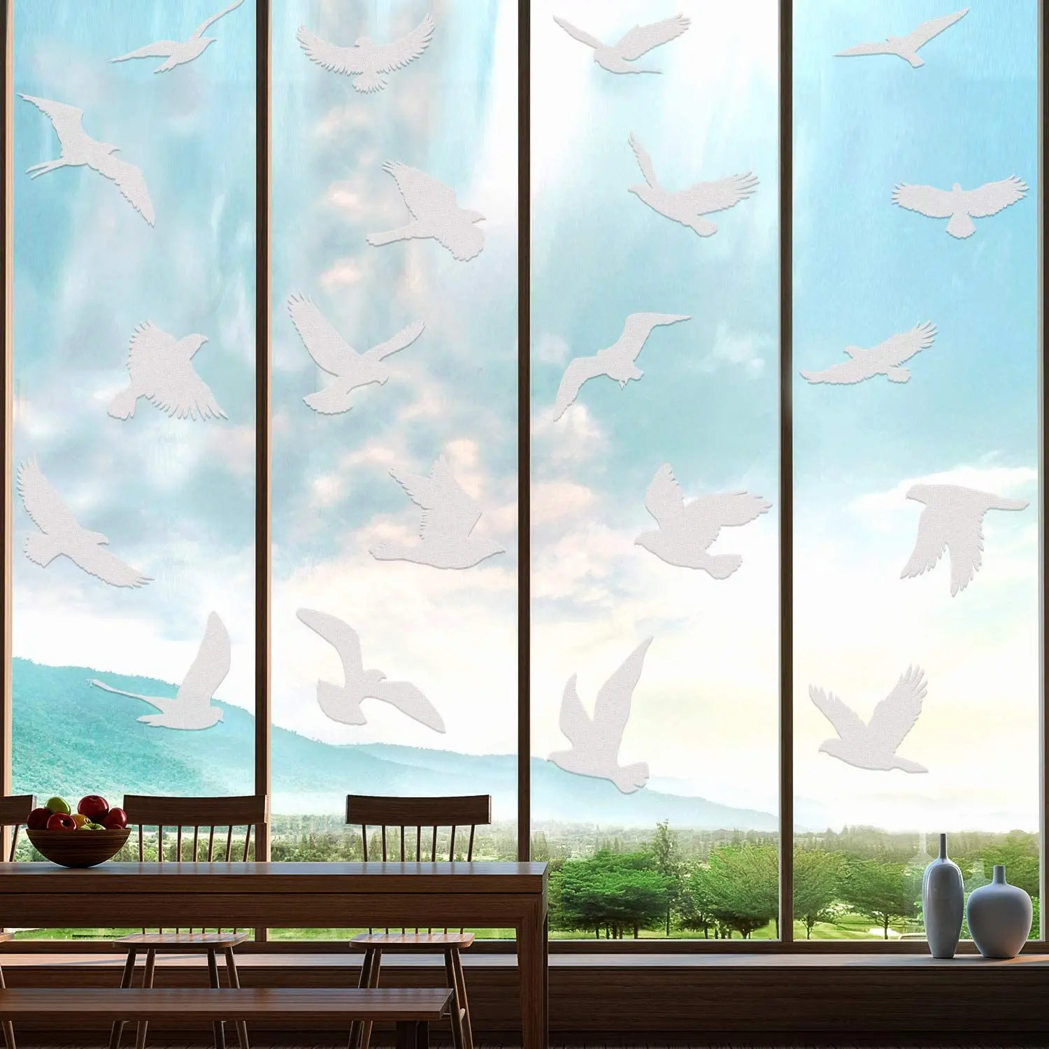 Anti-Collision Window Bird Stickers Decals Glass Door Protect and Save Bird Strikes (Clear)