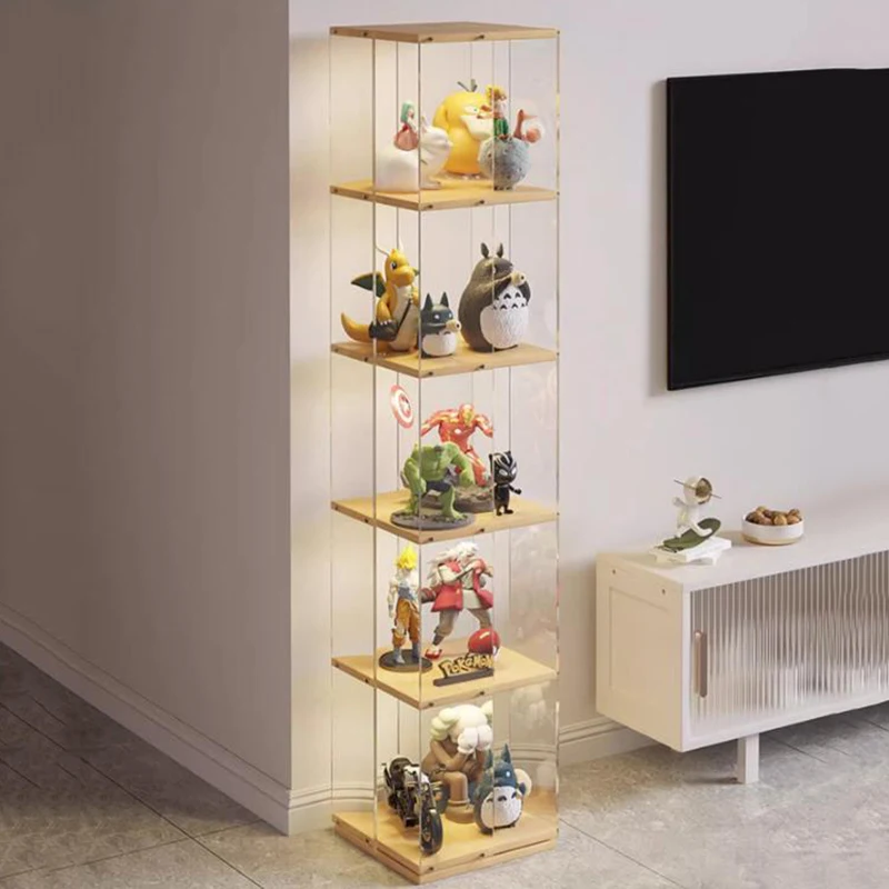 Modular Reading Floor Bookcase Multi-layer Rotating Bedroom Study Bookcase Acrylic Minimalist Etagere Rangement Modern Furniture