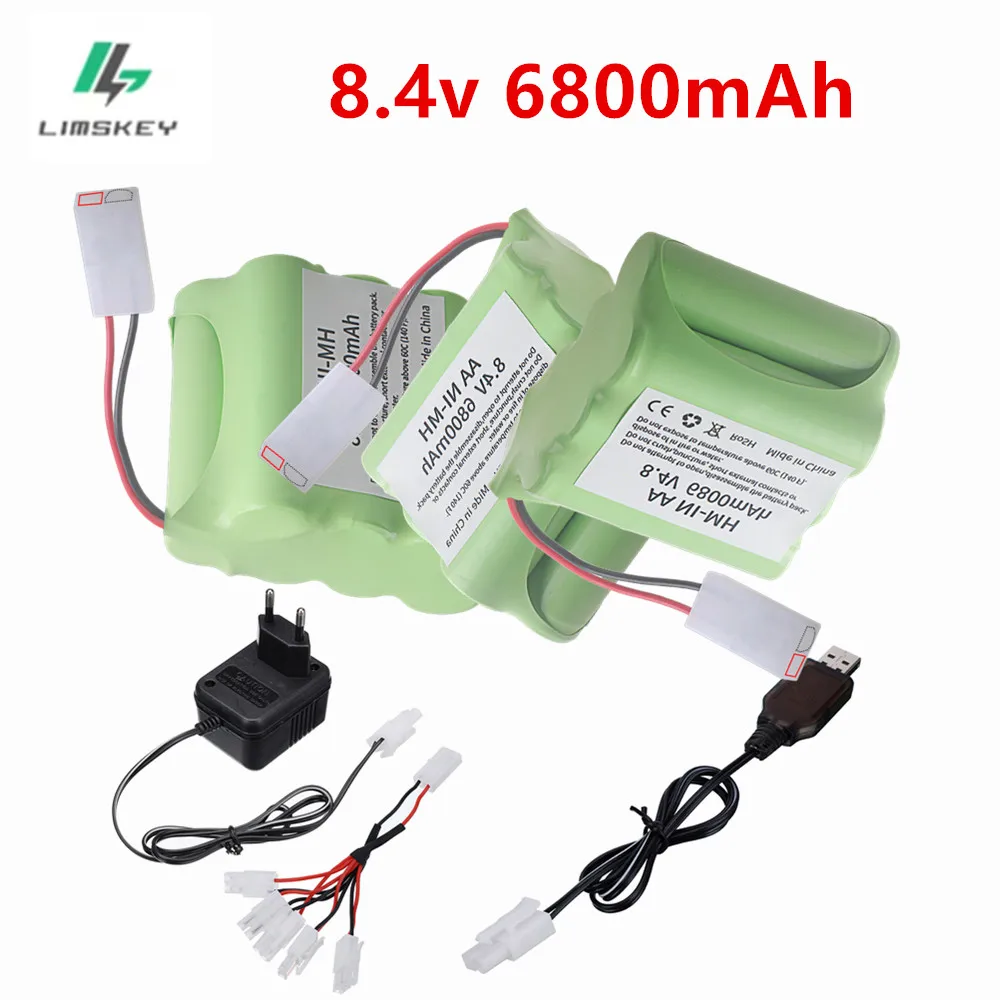 8.4v 6800mAh NiMH Rechargeable Battery For Rc Car Tanks Trains Robot Boat Gun Toys Ni-MH AA 2400mah 4500mAh 8.4v Battery Pack