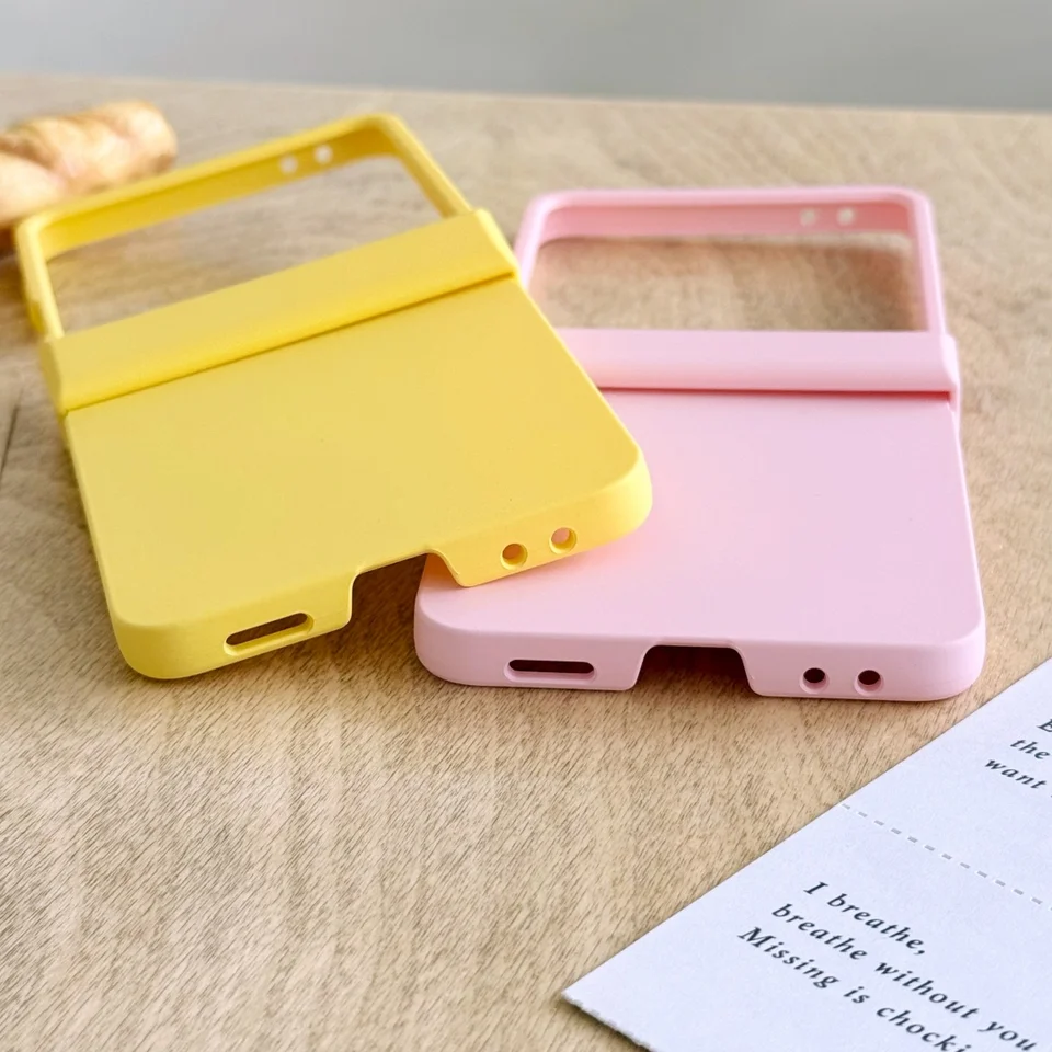 Funda protectora de bisagra de color sólido para fotografía real para Samsung Galaxy Z Flip 7 6 5 4 3 Z Flip7 FE Flip6 Flip, carcasa rígida 4