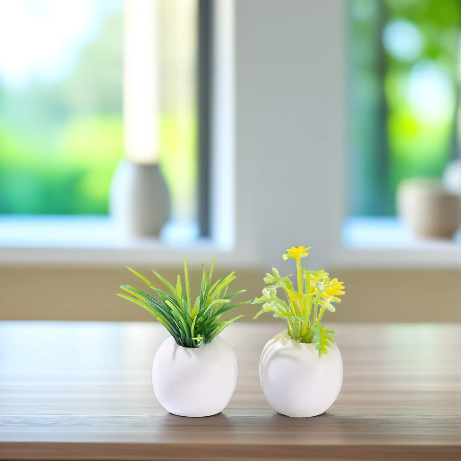 

4 Pcs Potted Plants Small Fake Succulents Indoor Micro Landscape Props Decor House Supplies Mini Garden Bonsai Model