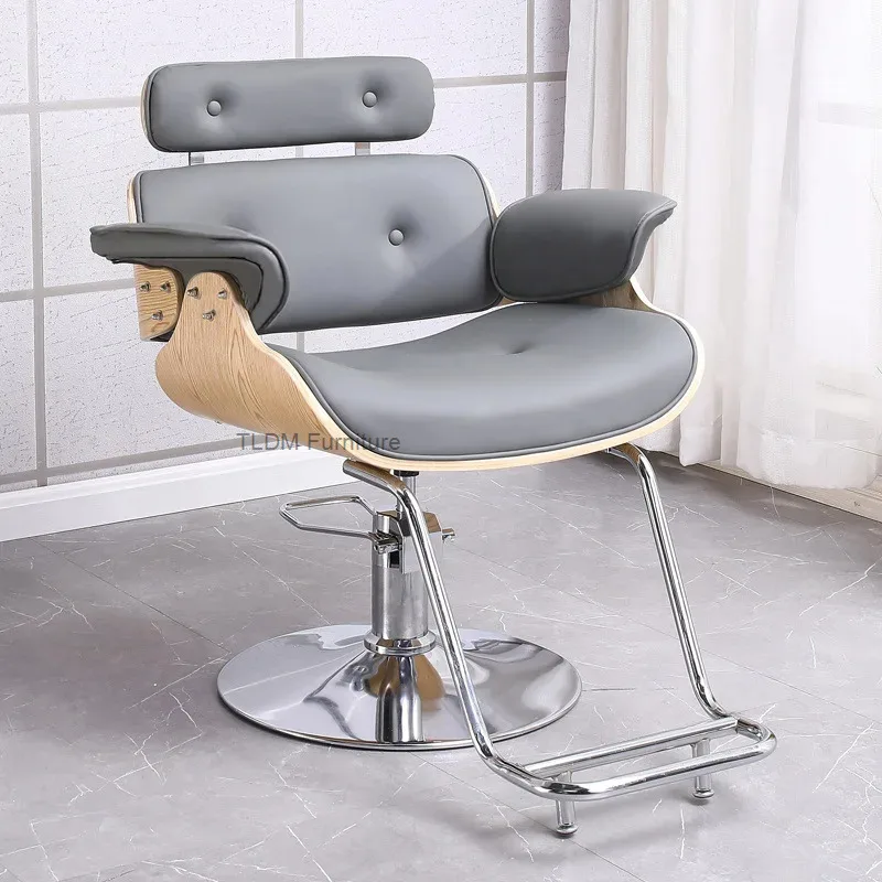 Swivel Adjustable Barber Chairs Makeup Auxiliary Comfortable Backrest Barber Chair Hairdresser Salon Furniture Chaise XYBC