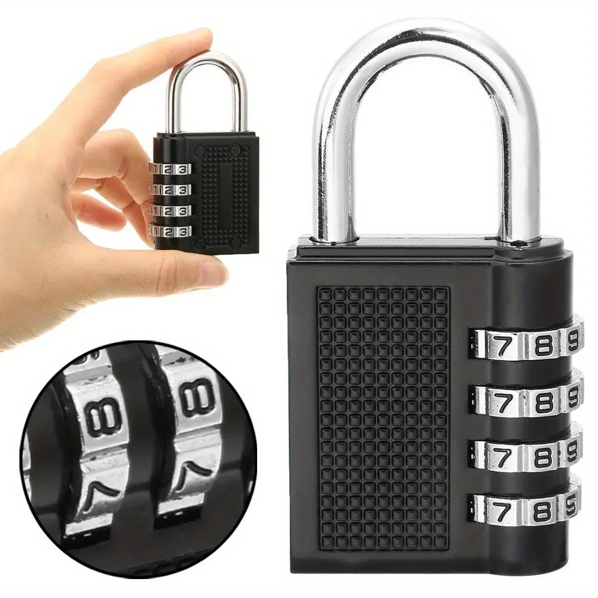 1pc Heavy-Duty Metal Password Padlock - Ideal for Dorms, Luggage & Gym Cabinets - Extended Beam Design for Enhanced Security