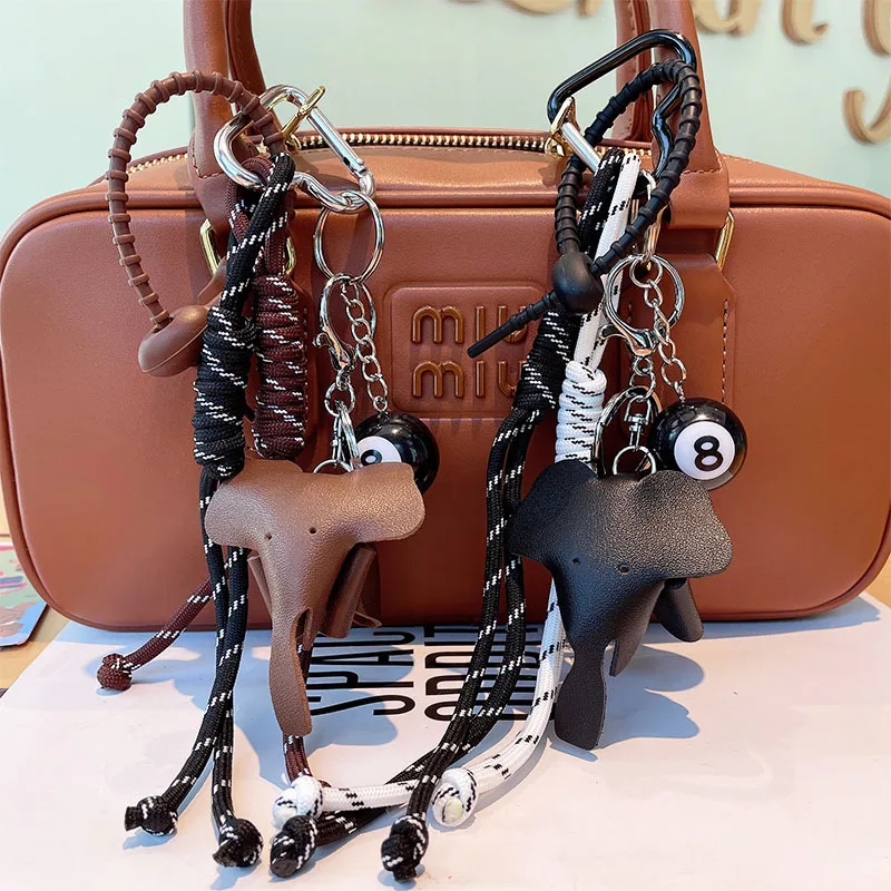Criativo 8 palavras tênis de mesa dumbo saco pingente bonito couro elefante carro chaveiro presente pingente