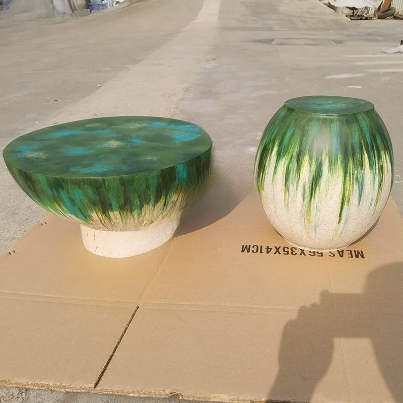 Résine extérieure, siège artistique, fibre de verre, centre commercial, forme spéciale peinte Meichen, créative