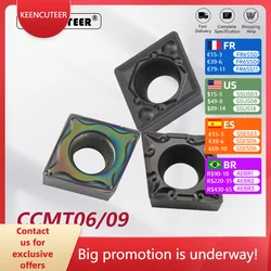 スチール用cmtブレードccmt06/09 tf/lq/tm/mf/pf/pm yz6030yz5010 sclcr/l外部ターニングツールカッター用超硬インサートcnc旋盤