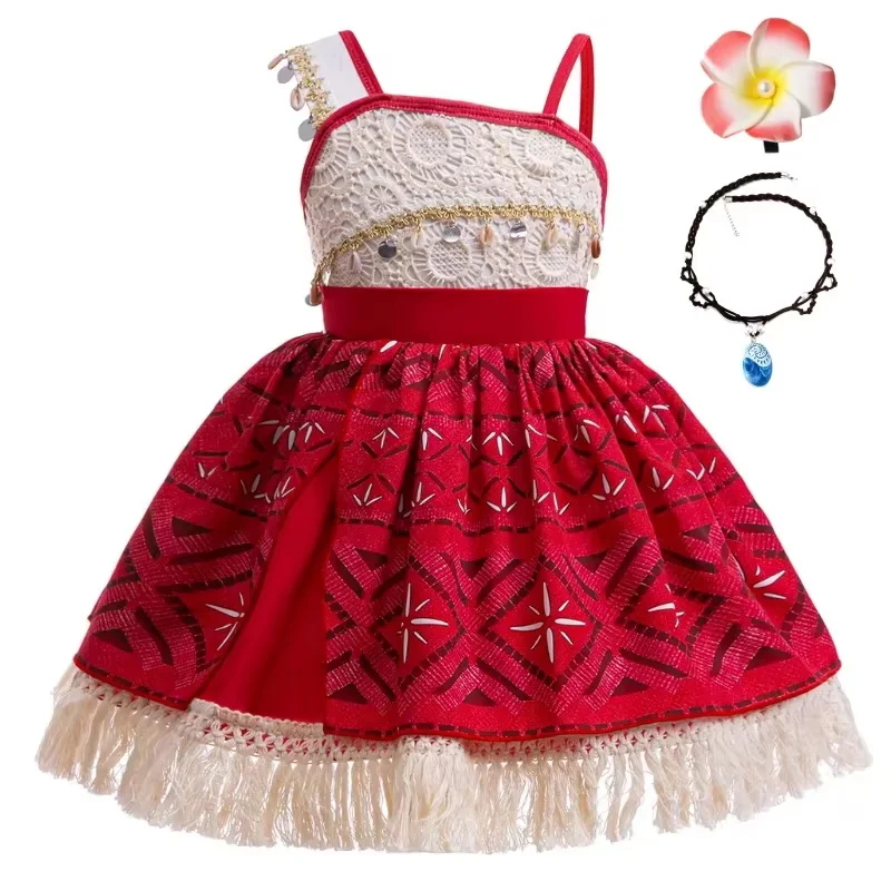 

Little Girl Moana 2 Cosplay Costume Easter Carnival Party Dress Kids Summer Beach Vacation Style Clothes Birthday Princess Dress