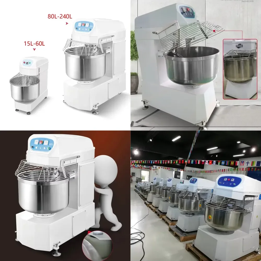 Amasadora Espiral de 25 kg, 50 kg, 75 kg, 100 kg, Máquina Amasadora de Masa Industrial Eléctrica