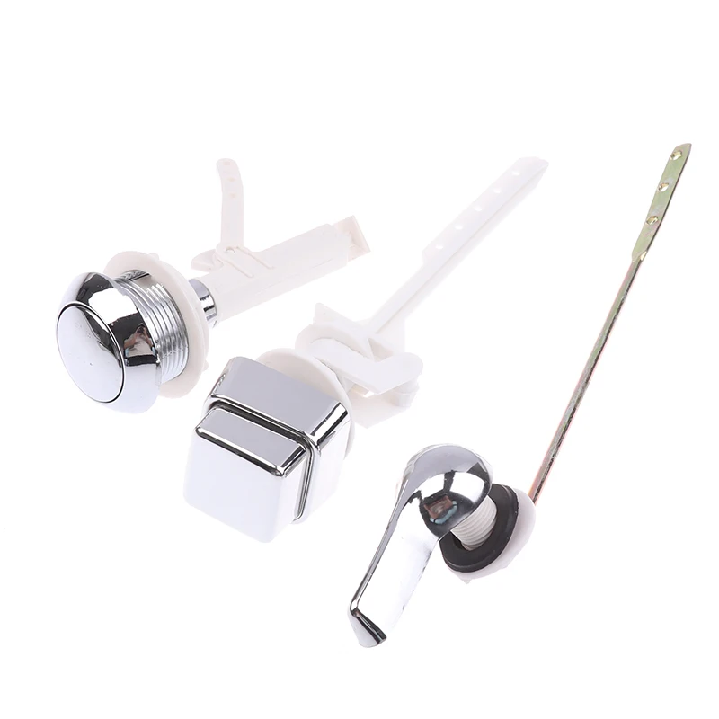 New Push Button Toilet Flush Kit Front/Side/Top Mount Water Tank Trip Lever Handle Side Button Switch For Toilet Seat Water Tank