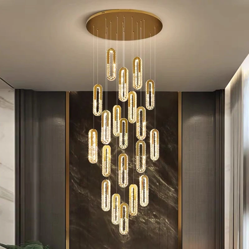 

Modern home decoration crystal chandelier, stair Pendant lamp, living room Pendant lights, interior lighting