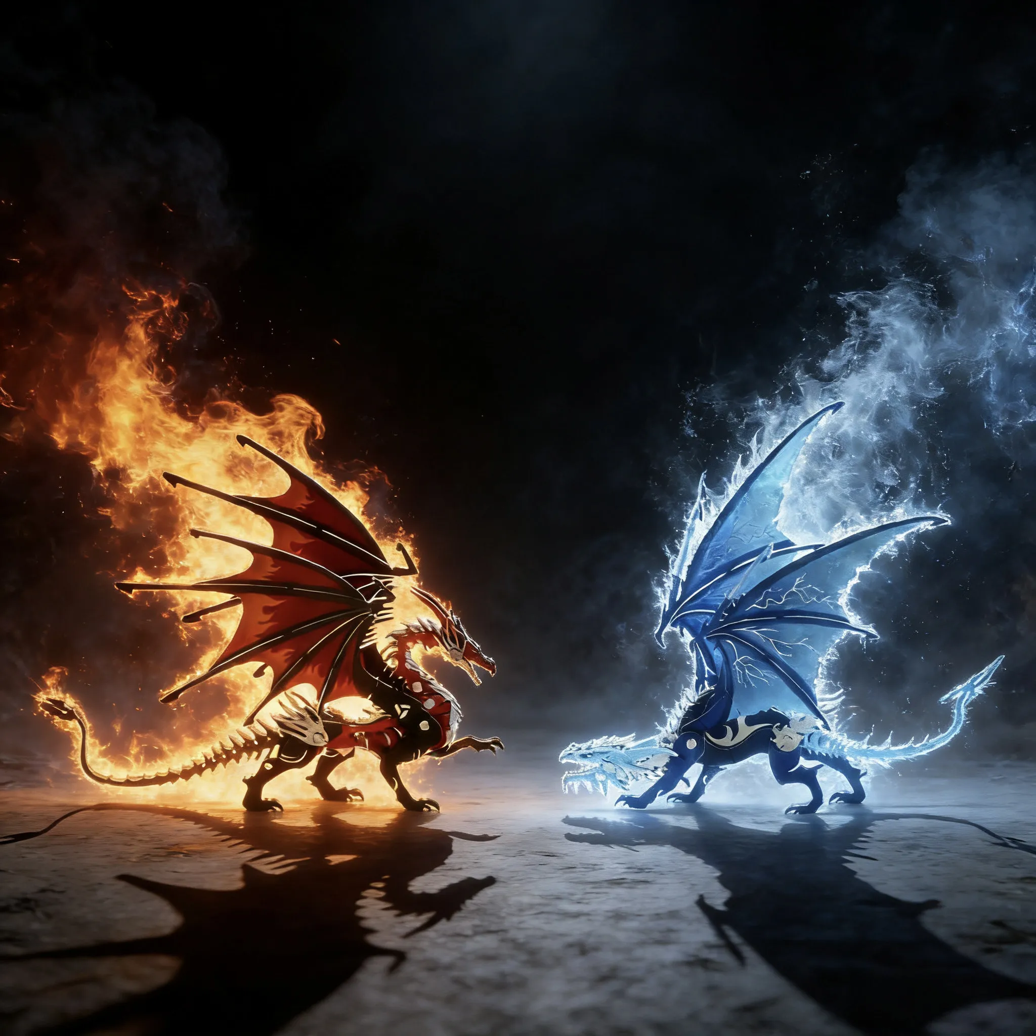 

Ice Dragon and Fire Dragon 3D Metal Assembly Model DIY Puzzle Building Blocks Toy Gift for Friends