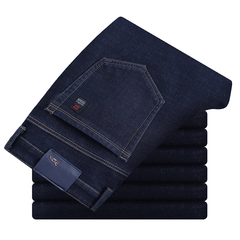 2025 New Autumn Winter Blue Jeans Men Casual Fashion Business Brand High Quality Cotton Slim Stretch Trousers Male Size 28-40
