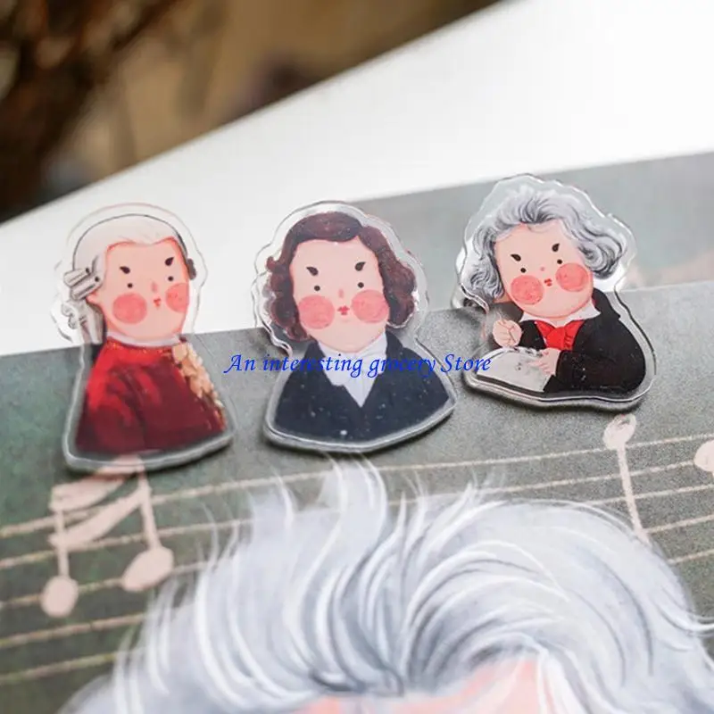 652D Music Score Fixed Clips Sheet Holder Replacement Plastic Piano Sheet Music Clip Cartoon Musician Piano Sheet Music Clip