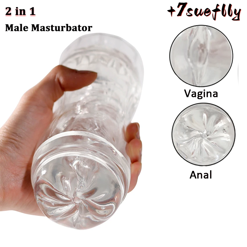 Male Masturbator Real Vagina For Men Vacuum Pocket Penis Endurance Exercise Transparent Masturbation Cup Sex Toy Adult Goods