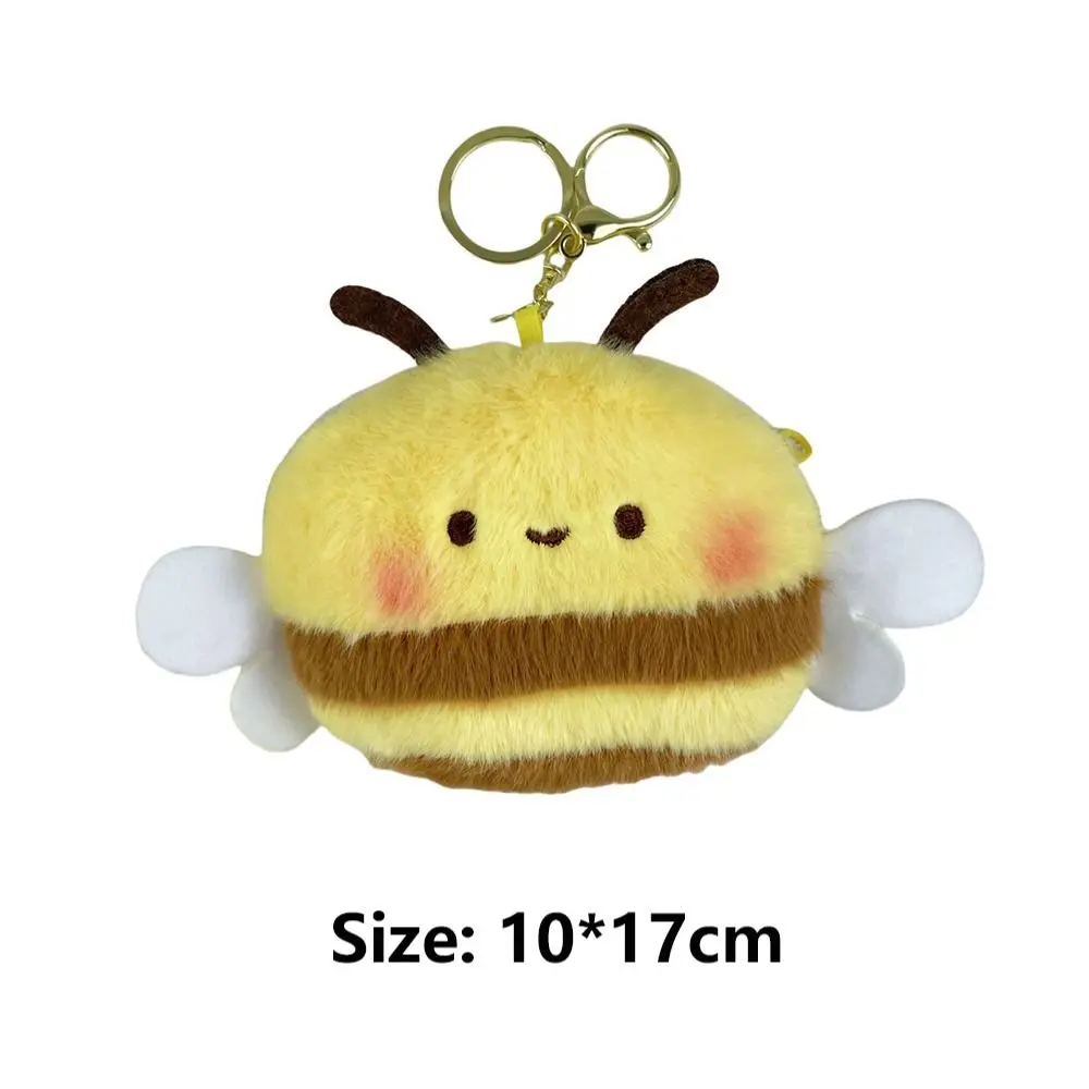 Cute Bee Plush Coin Purse, Saco De Auscultadores Dos Desenhos Animados, Presente pendente