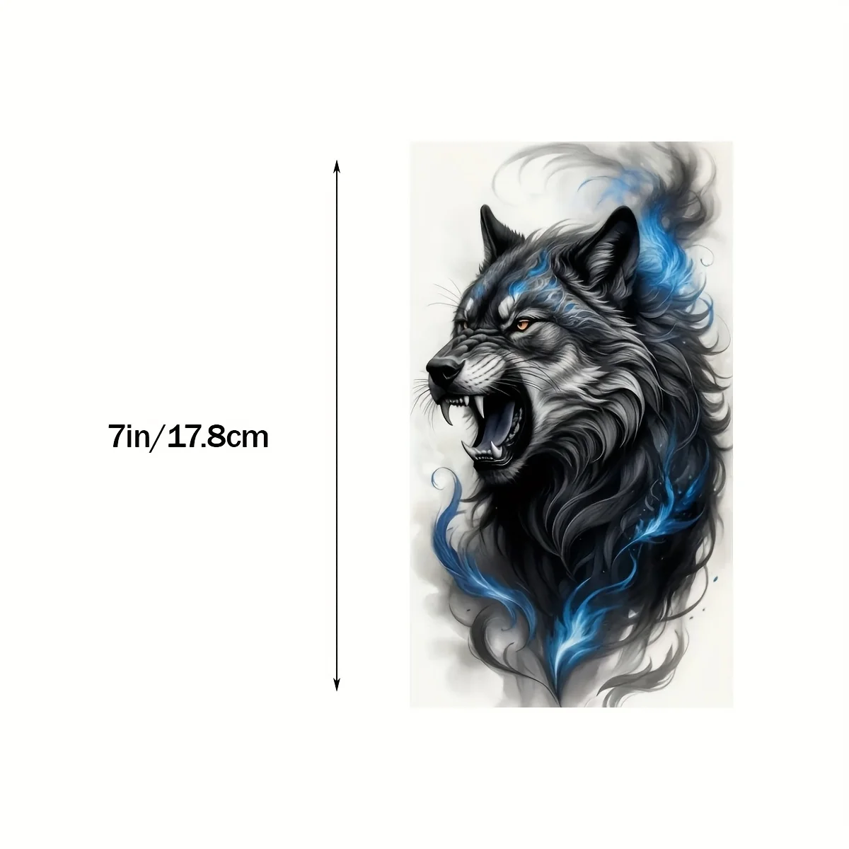 1Pc 2D Flat Mystic Wolf Head Vinyl Sticker, Waterproof Decal for Car Motorcycle Laptop Bottle Wall Decor, Holiday Gift