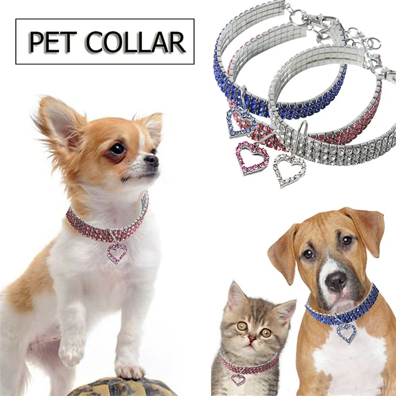 Hot Selling Internet Celebrity Heart-shaped Pet Necklace Cute Beautiful Photo Decoration Love Crystal Collar Cat Dog Accessories