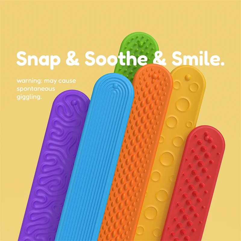 6 パックスラップブレスレットそわそわおもちゃテクスチャードシリコーン感覚ストレスリリーフ子供自閉症大人オフィス旅行教室特別