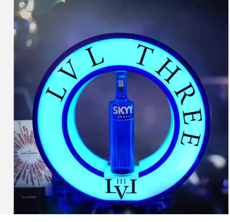 High-End Bespoke LED Bottle Display RackCustomized Bottle Presenter Acrylic Glorifier VIP Display LED Bottle Light Stand Rack Fo