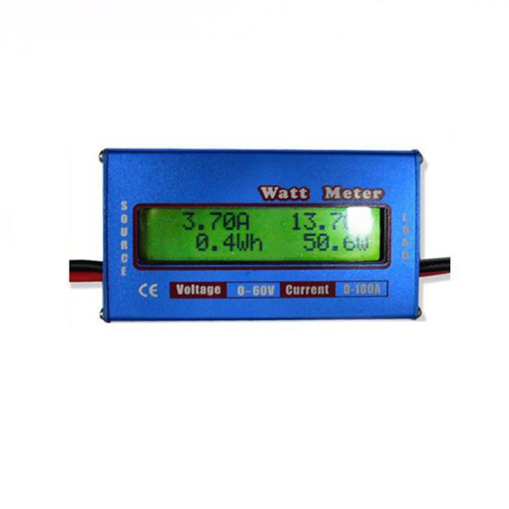 Digital Watt Meter High-accuracy Power Analyzer DC 60V 100A RC Wattmeter Balance Voltage Battery Checker W/ Backlight LCD Screen