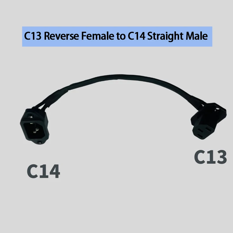 Conector macho IEC 320 C14 (con orejas de montaje) a conector hembra IEC 320 C13 (abajo - doblado), cable de extensión nominal de 250 V 10 A