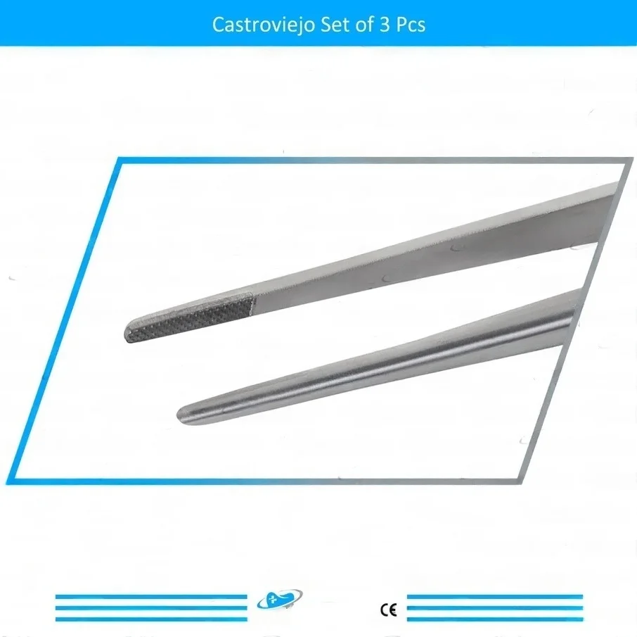 3PCS/lot TC Castroviejo Needle Holder Surgical Scissor Forceps 14CM Dental Micro Tweezers Surgery