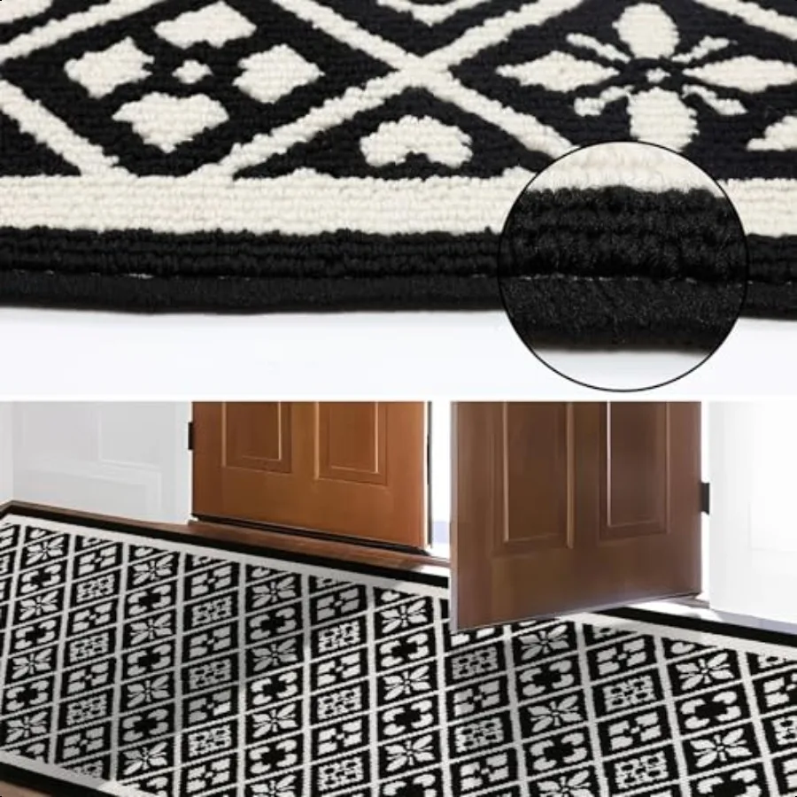 سجادة عداء المدخل مقاس 2.6 × 12 بوصة، سجادة أرضية متينة شديدة التحمل مع دعم مطاطي غير قابل للانزلاق لحركة المرور الممتدة في الأماكن المغلقة #3