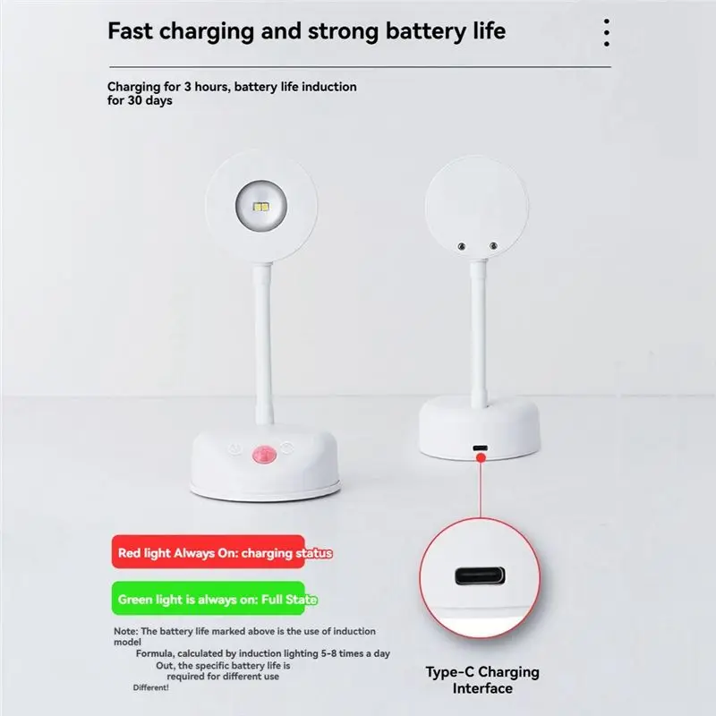 AT13 2200Mah Cat's Eye Bulb Motion Sensor Light Battery Operated 3 Color & Dimmable 360° Rotation Spotlight Painting Light