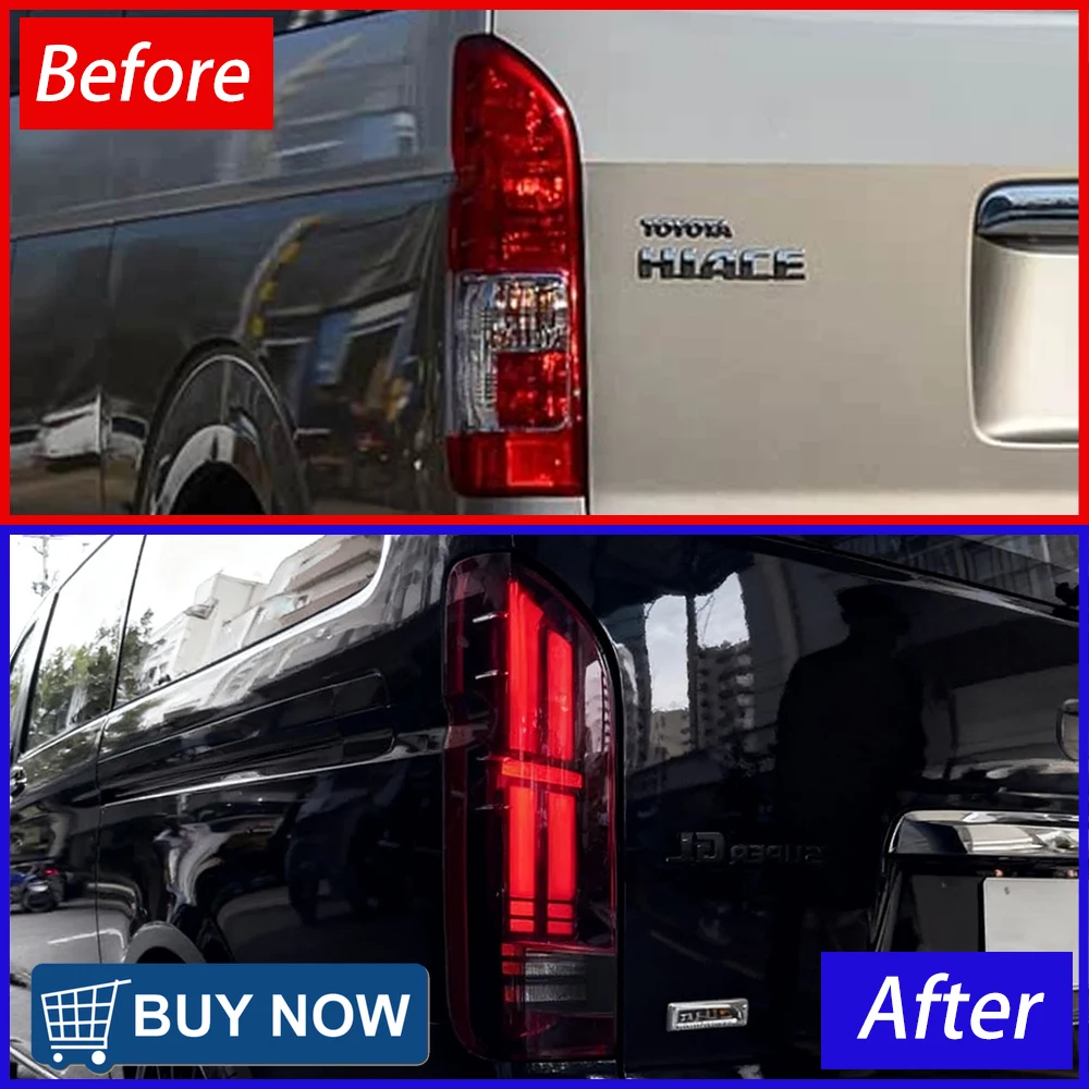 For Toyota Hiace 2005-2018 Auto Back Lamps Assembly Upgrade New style Dynamic LED Taillights Plug and Play Car Accessories