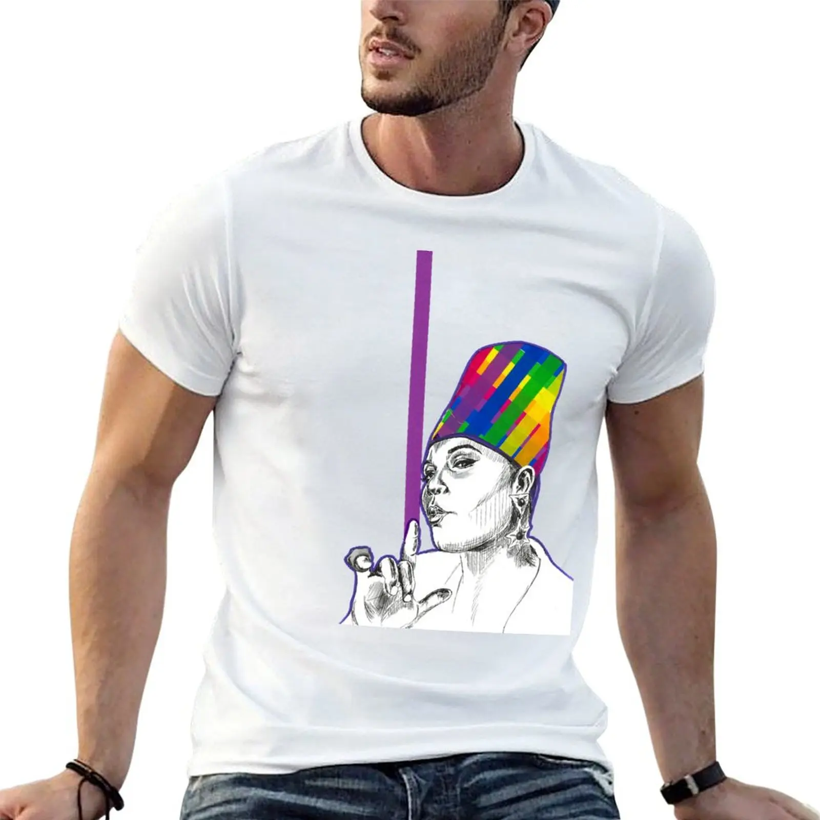 Camiseta Queen Latifah, camiseta masculina de anime, camiseta gráfica de algodão, camiseta masculina 100% algodão