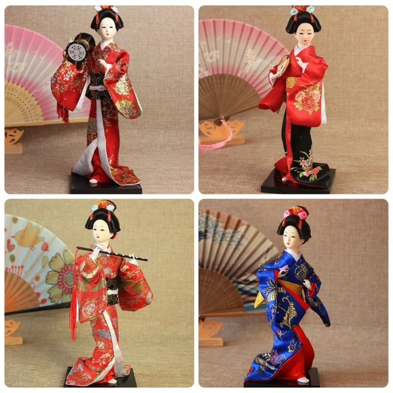 Japanese Kimono Dolls Model Traditional Geisha Dolls Figurine Ornament Gift for Collectors and Fan of Japanese Culture D2RD