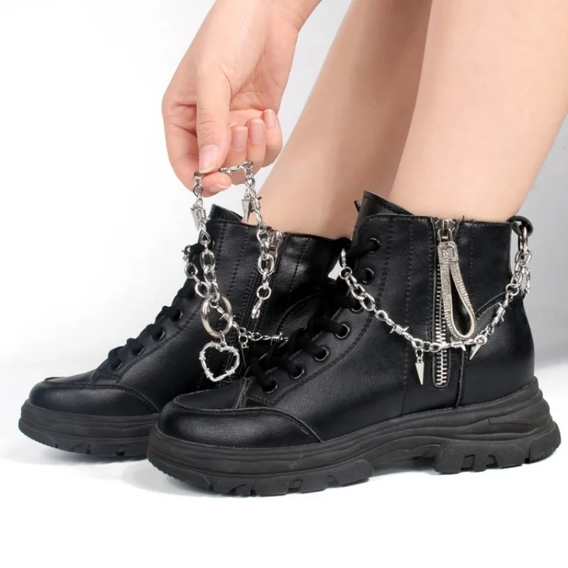 Fashion Punk Metal Shoe Chain DIY Sneaker Accessories Removable Heel Side Decorative Chain Jewelry Shoes Decorations Pendant