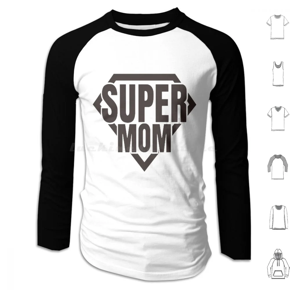 Super Mom V2 Hoodie cotton Long Sleeve Mothers Day Uk Uk Mothers Day I Love You Mom Mothers Day Usa Funny Mom Thank You