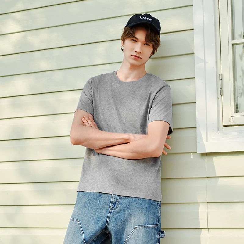 Semir Short Sleeve T-Shirt Men Pure Cotton Bottoming Shirt 2025 New Spring Solid Color Inner Layer Top Versatile White T-Shirt image 4