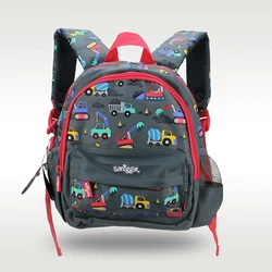 Australia original Smiggle new genuine boys schoolbag cute gray construction car schoolbag cool kindergarten backpack 11 inches