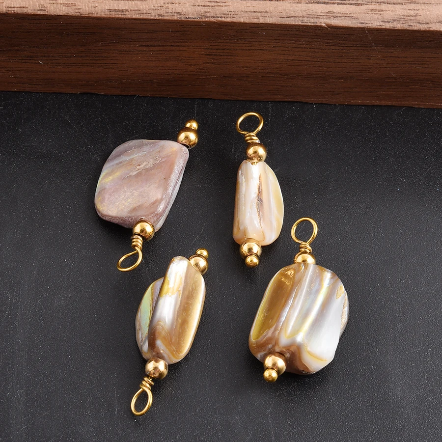 2 Stück natürliche Perlen-Steinanhänger für Schmuckherstellung, Vintage-Ethno-Anhänger, Obsidian, Blaustein, Tigerauge, Charm-Materialien – Detail 3
