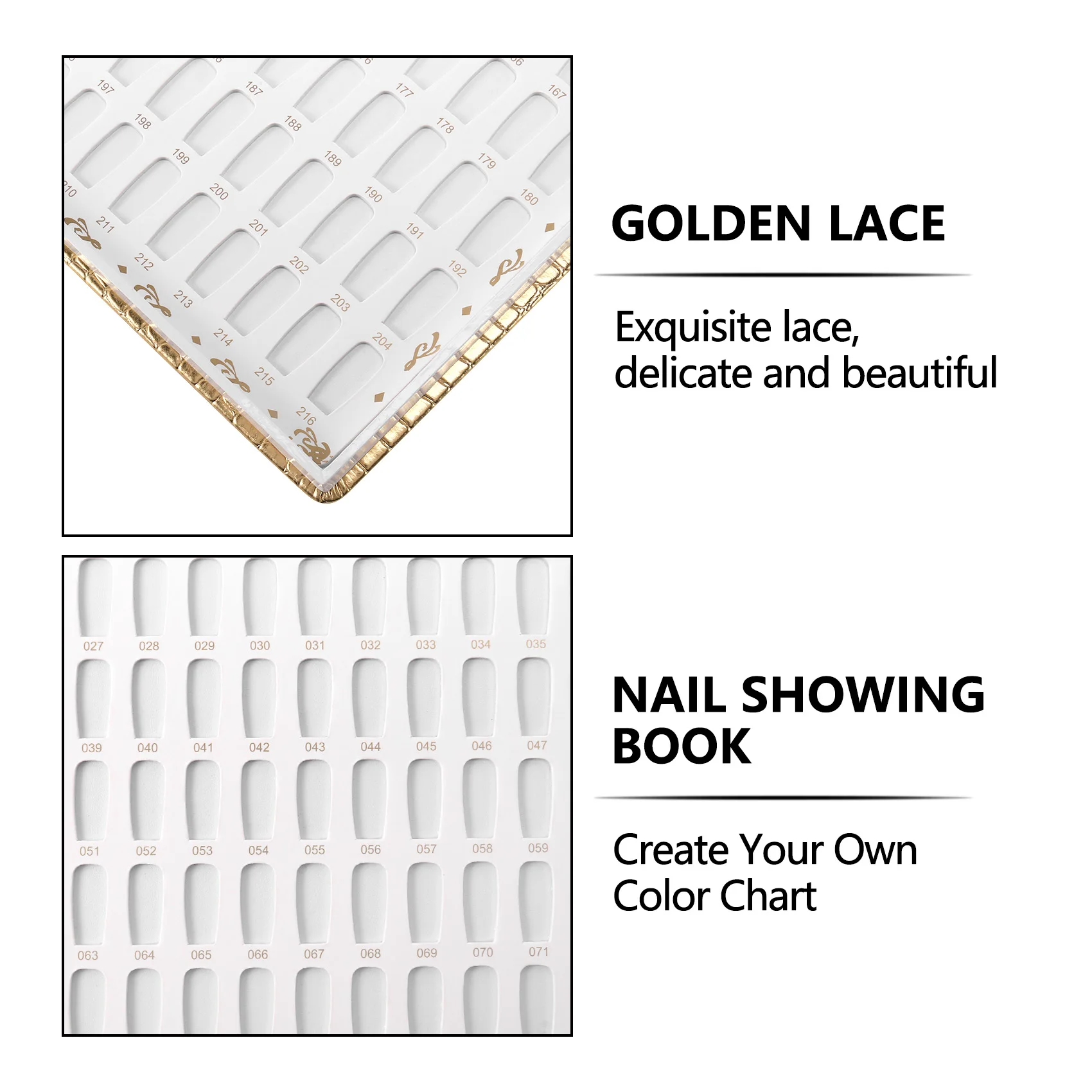 216 Colors Nail Tips Display Book DIY Nail Art Showing Shelf Gel Color Card Chart Painting Display Board-Hot