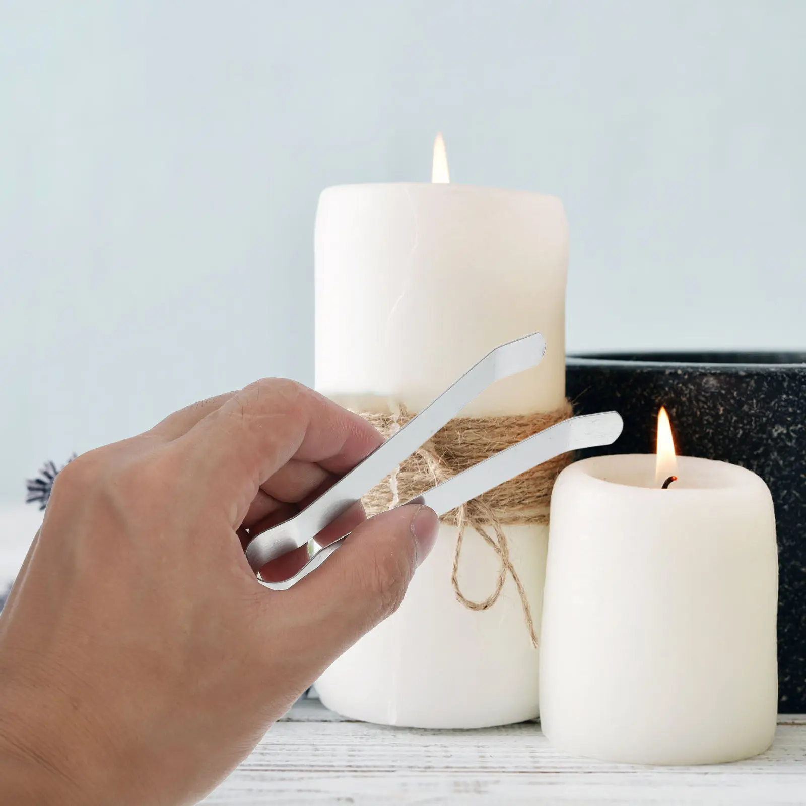 

Набор из 5 премиальных компактных и легких зажимов для фитилей из нержавеющей стали для всех типов, включая Tiki и другие.