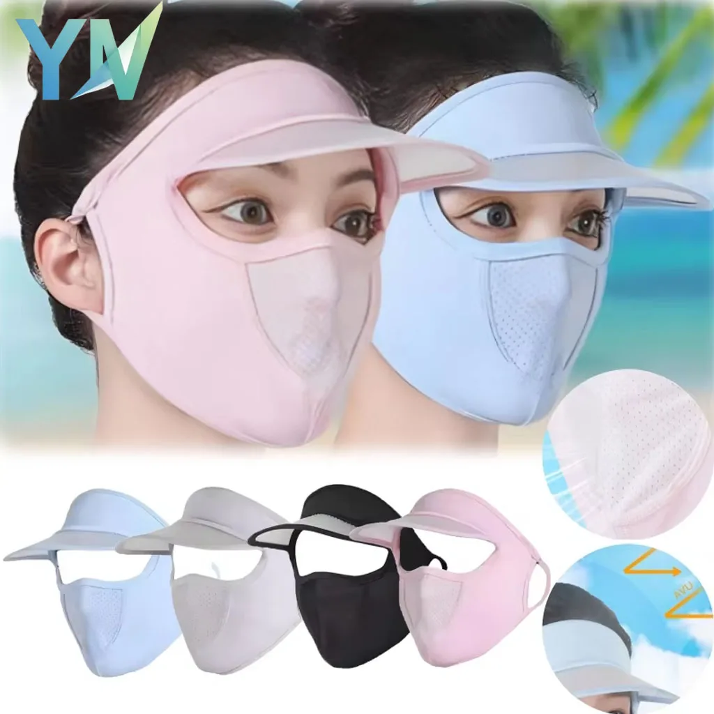 

1-20 шт. летних дышащих солнцезащитных масок на все лицо с козырьком, эластичные, плотно прилегающие к коже, с защитой от ультрафиолета для велоспорта, кемпинга, активного отдыха на природе