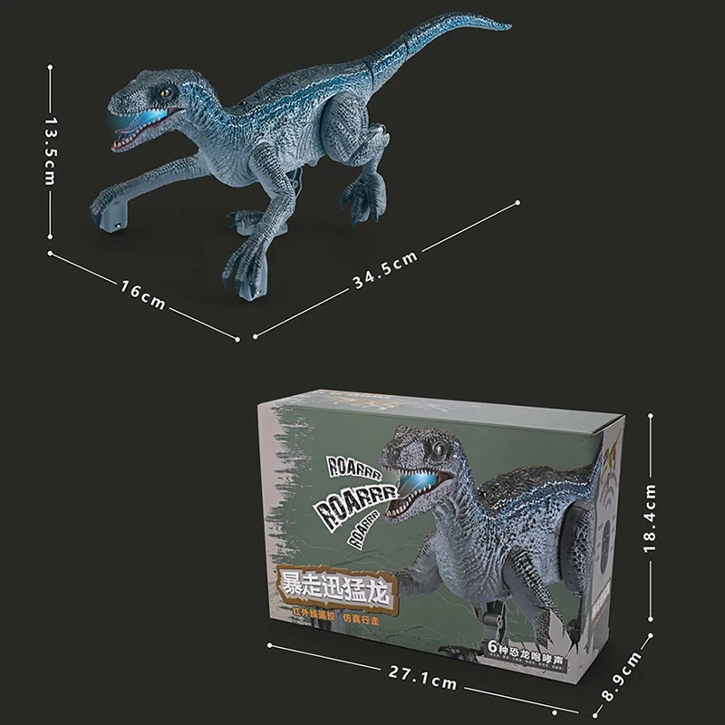 Electric Remote Control Dinosaur Velociraptor Toys Robot RC Toy Simulated Walking Swing Remote Control  for Kids Birthday Gifts