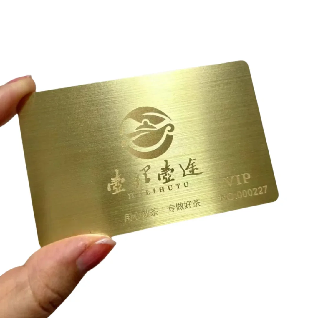 Printable Stainless Steel Smart VIP Membership Cards Blank Customized Printing Gold NFC Chip Metal Business Cards