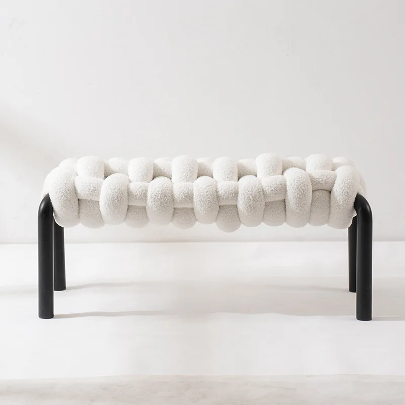 bedroom bench, designer sofa chair, light luxury, high-end shoe changing stool, living room, Internet celebrity bench